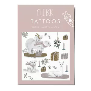 nuukk Bio Kindertattoos / Tattoos, vegan, Motive: Weihnachten, Winter, Eisbär, Alpaka, Geschenke