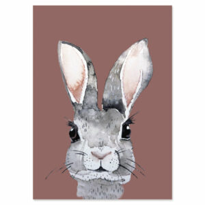 Postkarte aus Holzschliffpappe “Brauner Hase”
