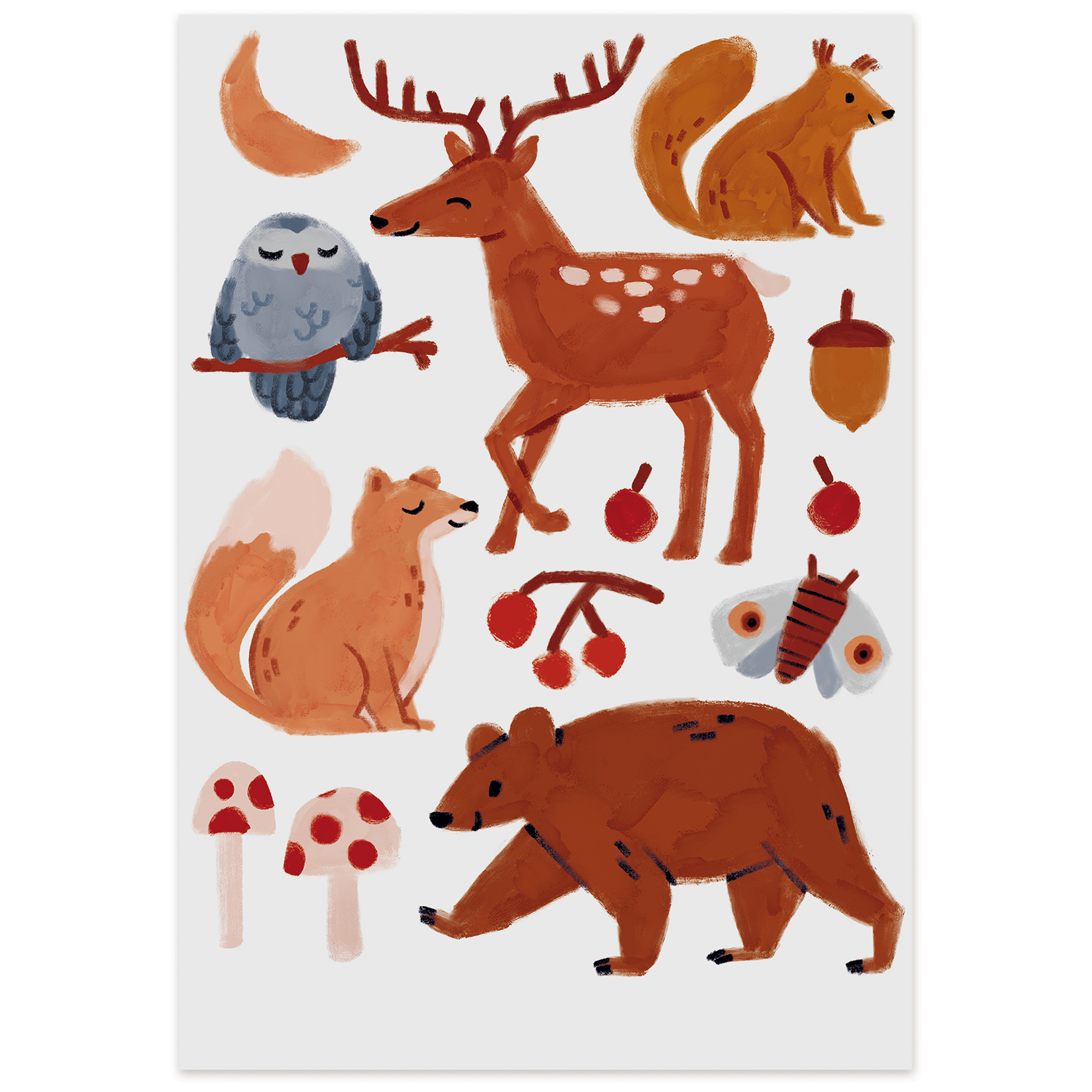 ION.1.11 nuukk IronOn Buegelbild forest animals Sheet RGB 2
