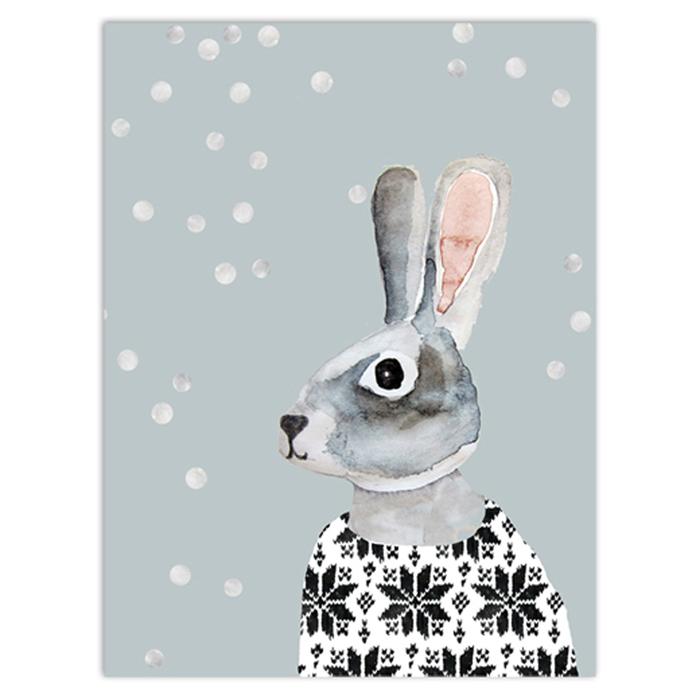 Postkarte “Winter Hase”