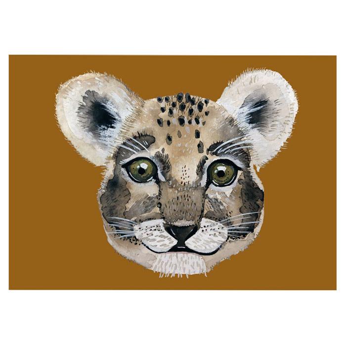 Postkarte aus Holzschliffpappe “Löwe”
