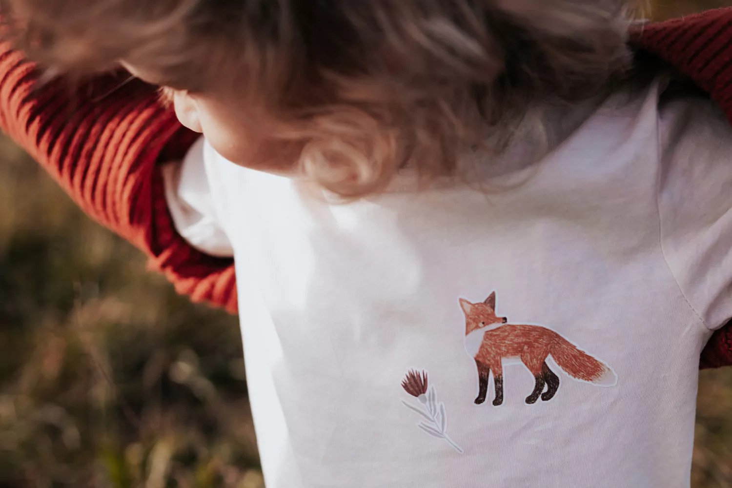 Bügelbild Fuchs auf weißem T-Shirt