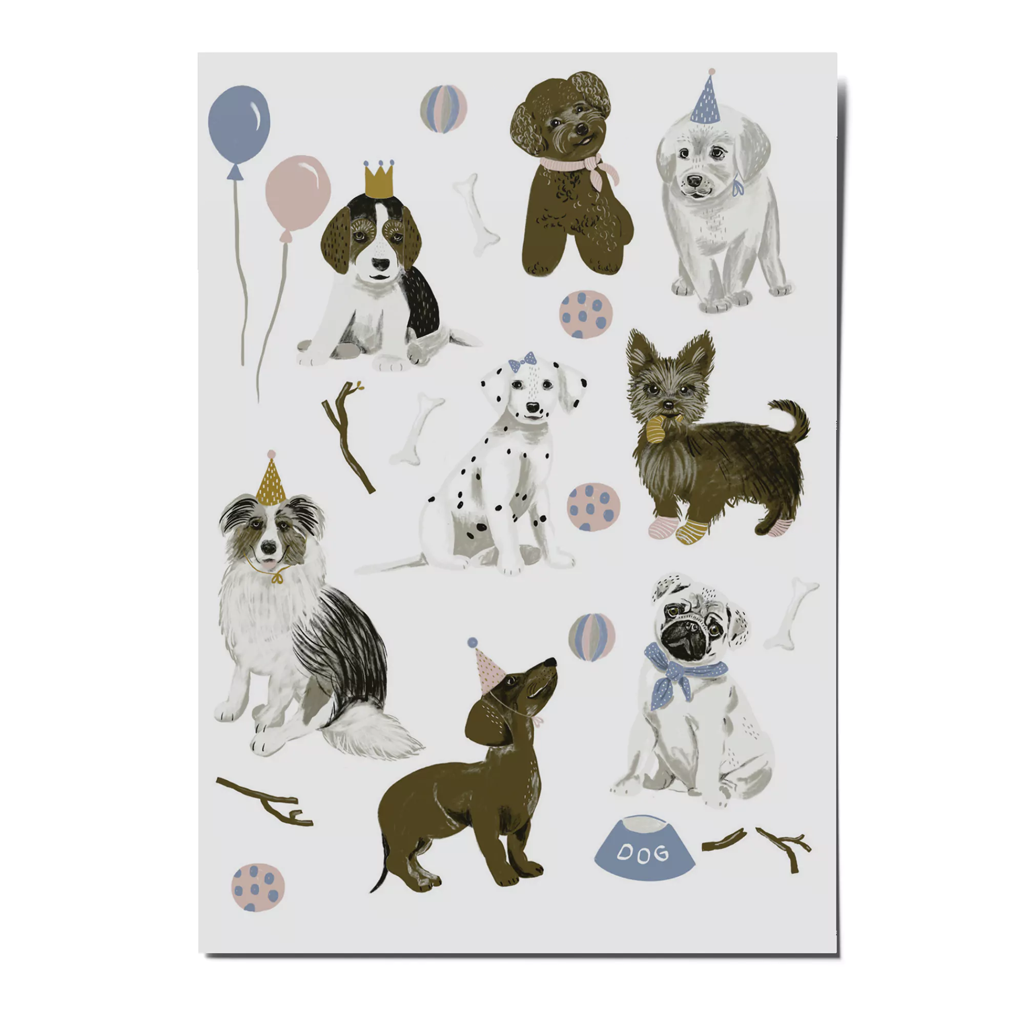 Vegane Kindertattoos “Hunde”. Bio Tattoos für Kinder. Motive: Dackel, Pudel, Mops, Labrador. vegan