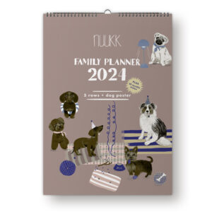 nuukk Kalender Jahresplaner Familienplaner 2024, Hunde