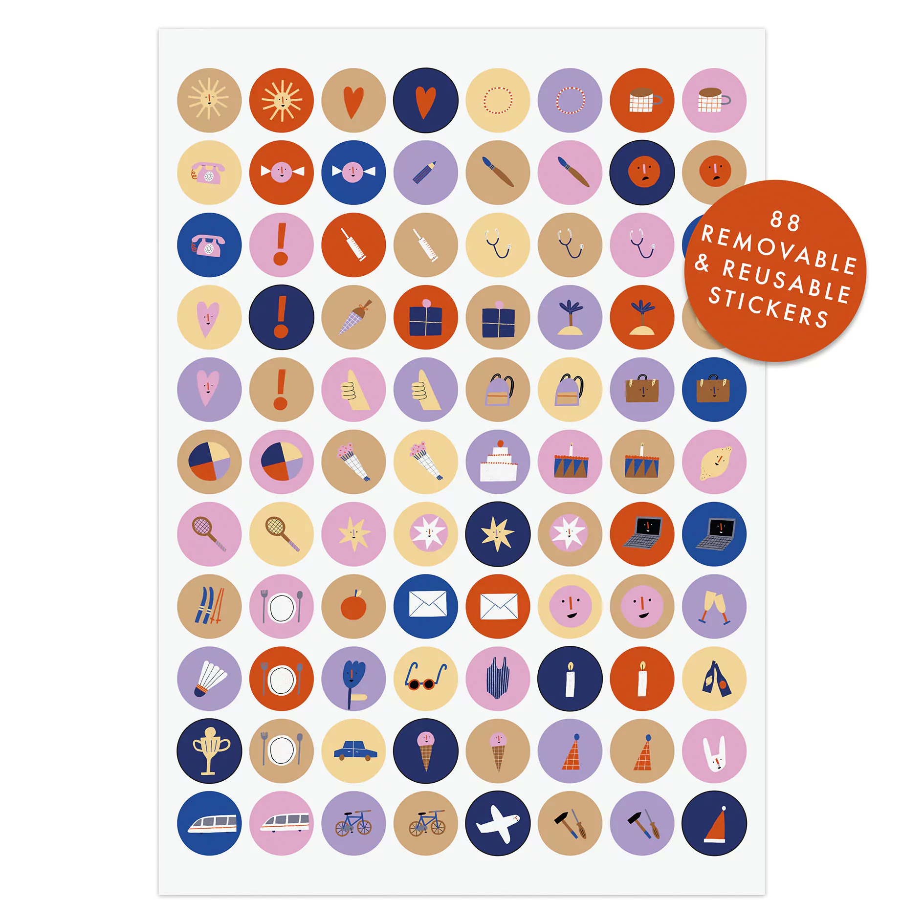 großer Familienplaner Kalender 2024 Geburtstagskalender, Stickerbogen