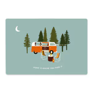 Frühstücksbrettchen Campervan, nuukk, Frühstücksbrettchen für Kinder, Schneidebrett, spülmaschinenfest, Motive: Camper, Bully, Wohnwagen