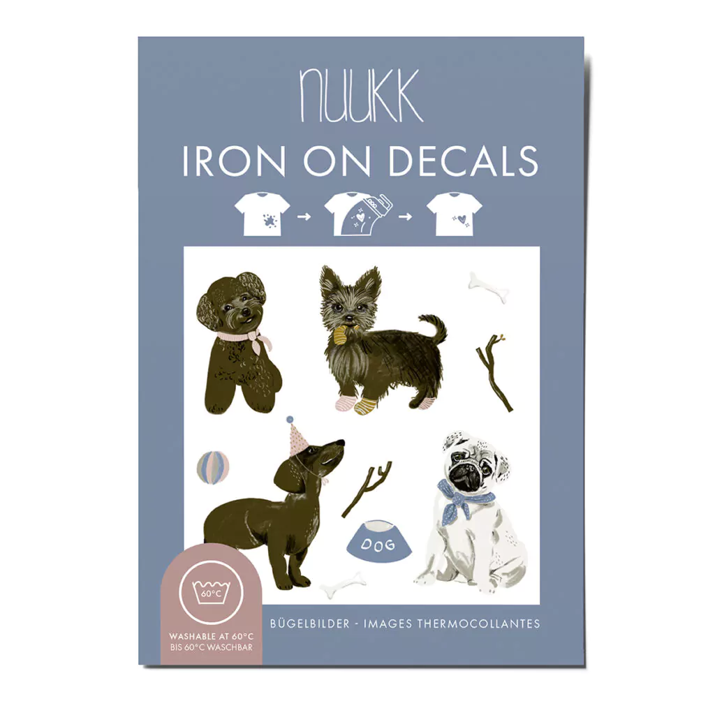 Bügelbilder "Hunde", zum Überkleben von Flecken und kleinen Löchern. Motive: Dackel, Mops, Pudel