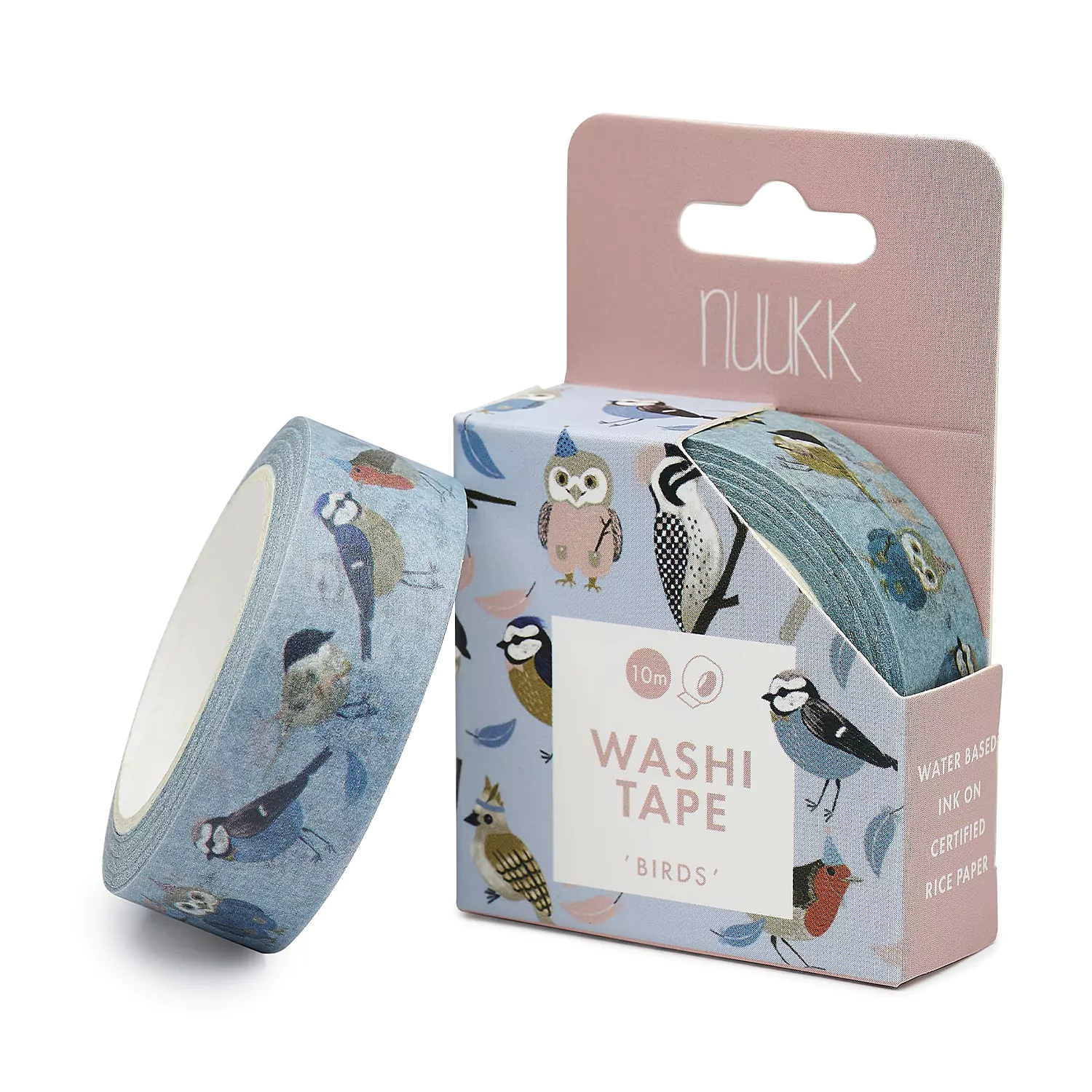 Washi Tape / Klebeband von nuukk, Motive: Vögel, Specht, Maise, Rotkehlchen, Eule