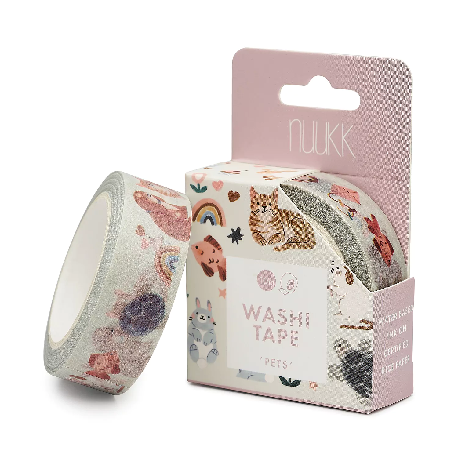 Washi Tape / Klebeband von nuukk, Motive: Sommer, Katze, Hund, Goldfisch, Schildkröte, Hase, Regenbogen, Haustiere