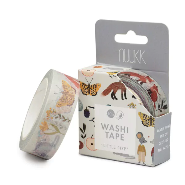 Washi Tape / Klebeband / Masking Tape von nuukk "Little Piep", Motive: Fuchs, Mäuse, Schmetterling, Apfel