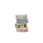 Washi Tape Stapel, viele Masking Tapes, Motive: Hunde, Vögel, Hasen, Schmetterling, Fuchs