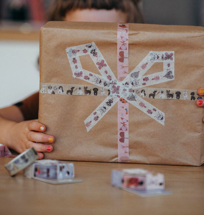 Washi Tape und Maskingtape mit käfern, Schmetterlingen. Geschenk verzieren mit Tape