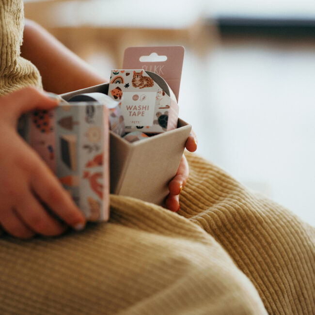 Geschenkebox verzieren mit Washi Tape