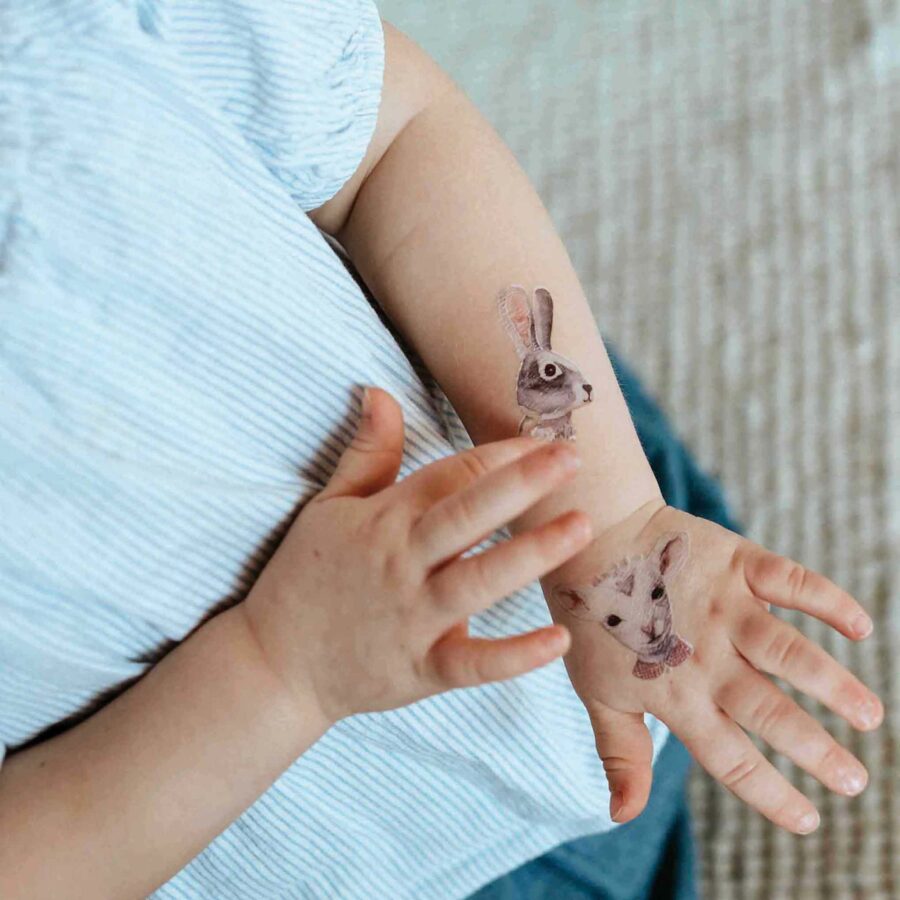 nuukk Kindertattoos mit Hasen-Motiv zum Verzieren von Ostereiern