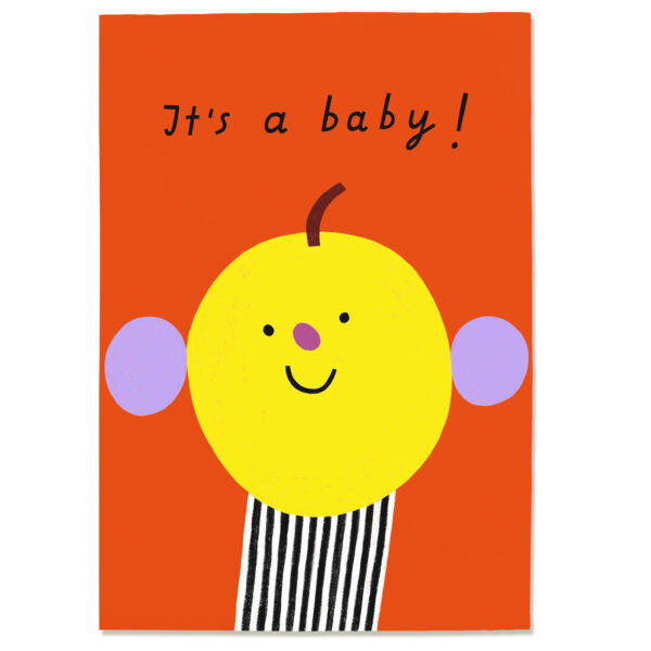 Postkarte „Baby“ aus Holzschliffpappe mit Illustration von Anna Katharina Jansen. Karte zur Geburt, Baby-Karte, Glückwünsche zur Geburt