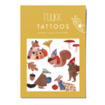 Tattoos "Waldbewohner", Kindertattoos mit Waldtier-Motiven: Fuchs, Bär, Dachs, Reh, Eichhörnchen