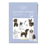 Feine Papieraufkleber Stickerbogen, Aufkleberset "Hunde": Pudel, Dackel, Mops