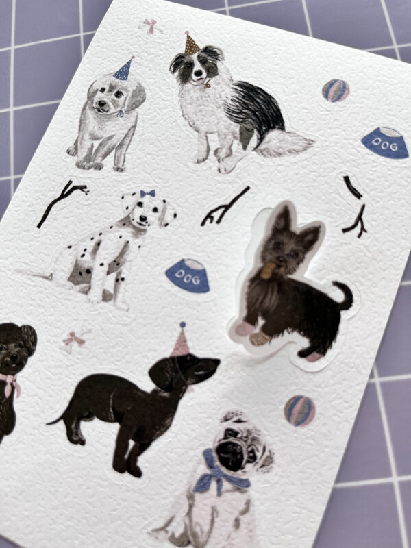 Hunde Papieraufkleber web