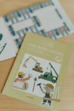 Stickerbogen, Aufkleber für Kinder "Baustelle" Bagger, Kran, Schaufel, Schubkarre, Maulwurf