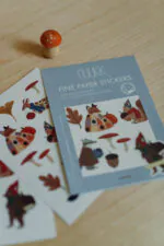 Stickerbogen "Waldbewohner" mit Waldtieren: Reh, Fuchs, Dachs, Bär, Fliegenpilz