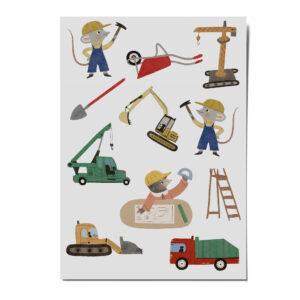 Tattoos Baustelle, Kindertattoos, LKW, Lastwagen, Kran, Bagger, Melinda Berti