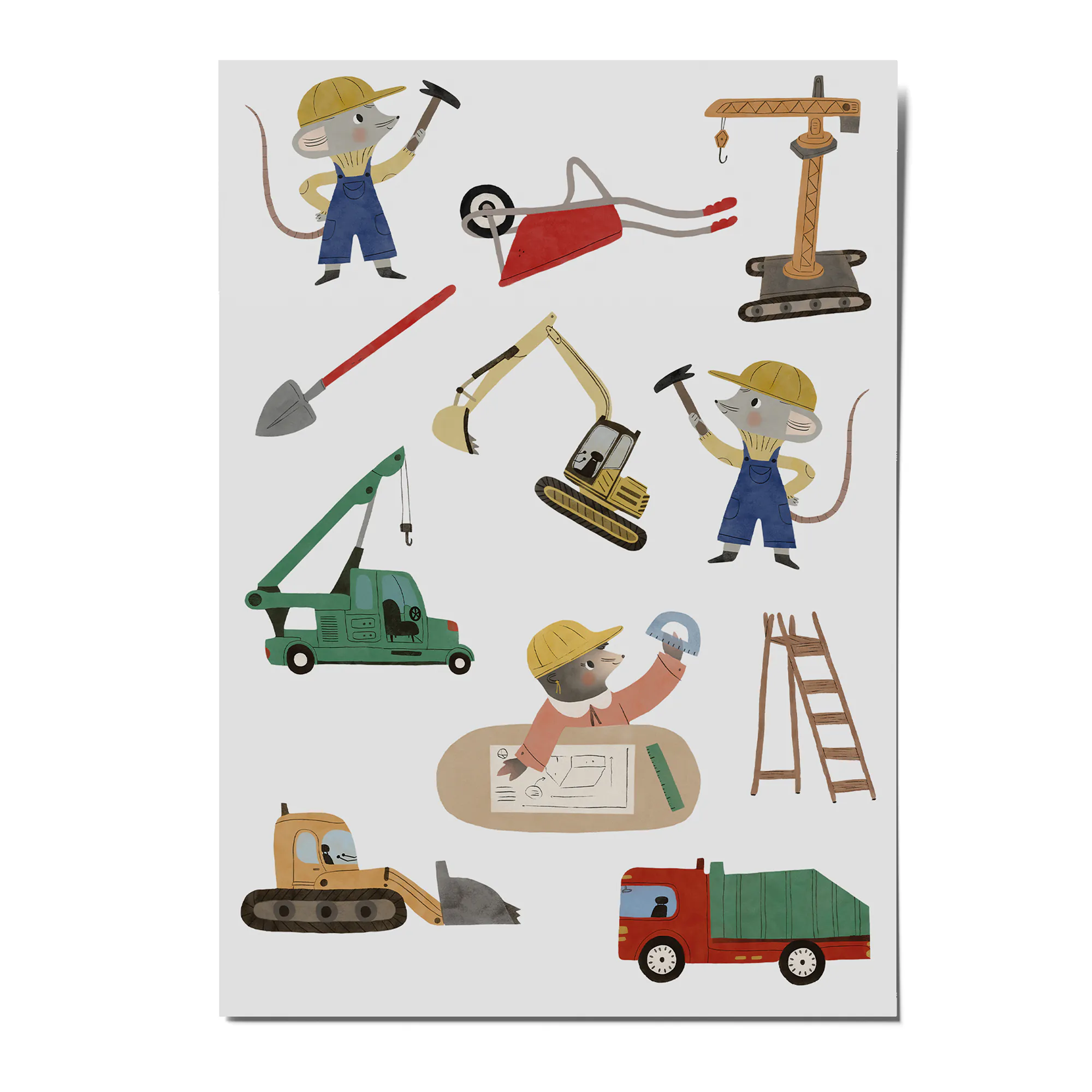 Tattoos Baustelle, Kindertattoos, LKW, Lastwagen, Kran, Bagger, Melinda Berti