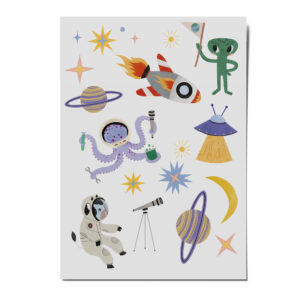 Tattoos Space, Kindertattoos, Space, Alien, Rakete, Sterne, Planeten, Ufo, Weltraum, Melinda Berti