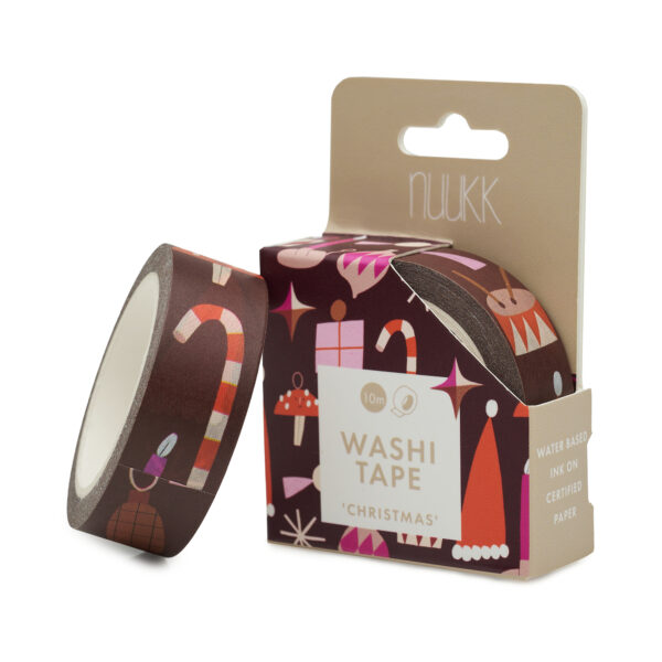Washi Tape Weihnachten. Masking Tape mit Zuckerkringel, Nikolausmütze.