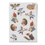 Tattoos Waldtiere im Winter, Kindertattoos, Maus, Eule, Igel, Fuchs, Bär, Wintertiere, Melinda Berti