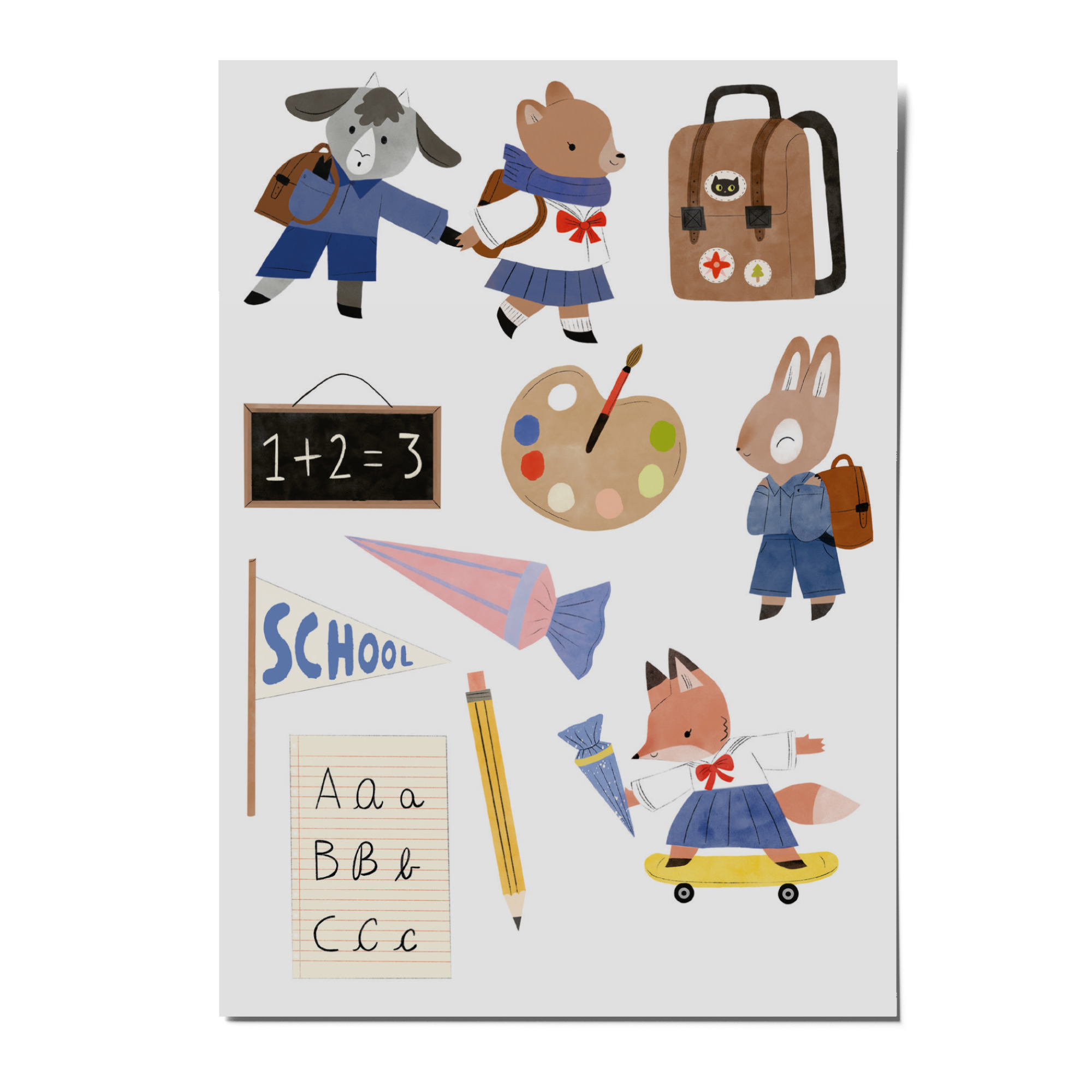 Tattoos Schulkind, Kindertattoos, Schulanfang, Hase, Fuchs, ABC, Fuchs, Schultüte, Einschulung