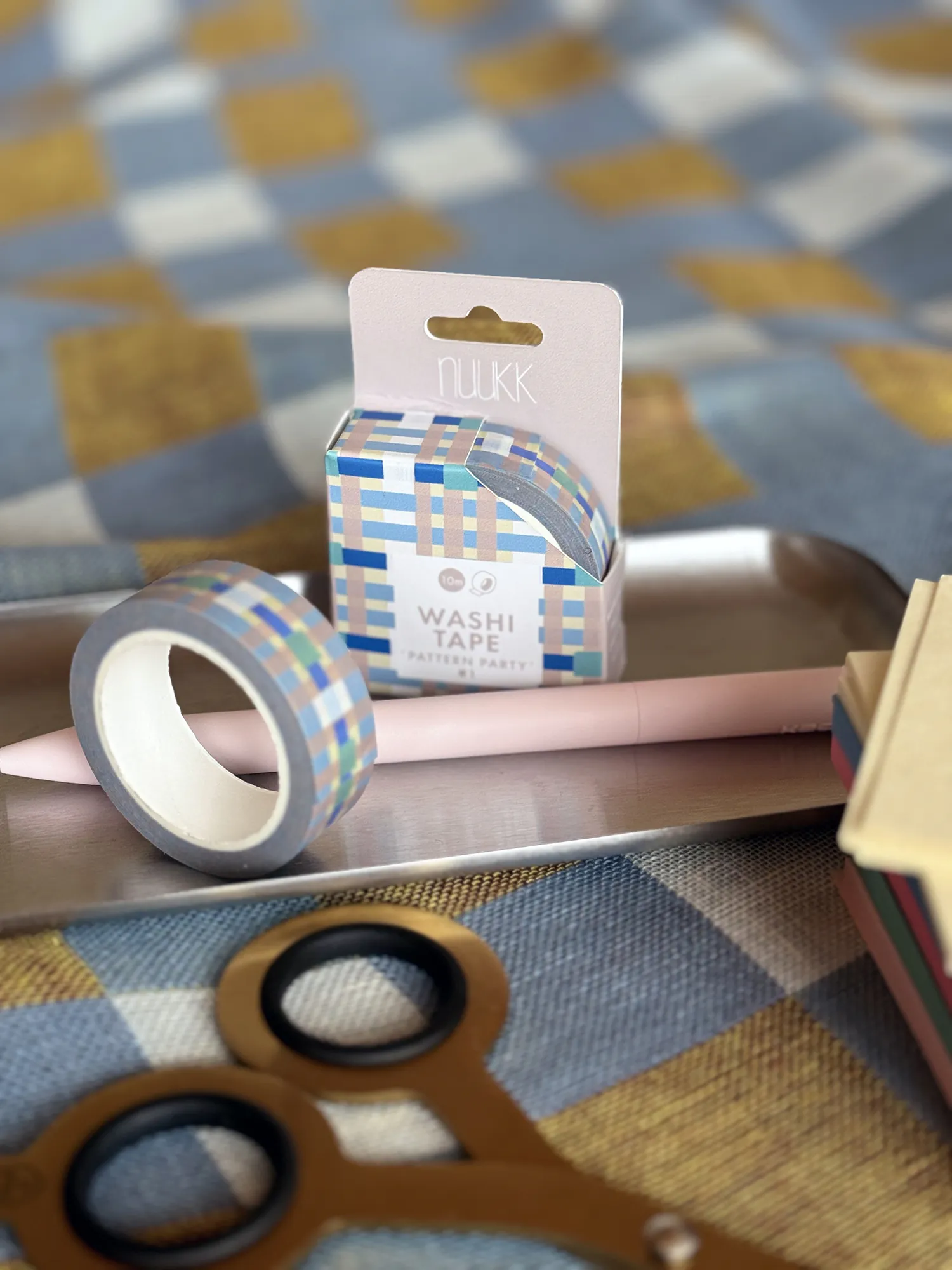 Washi Tape, Masking Tape, buntes Klebeband, Muster, Schreibtisch, Grid, Kariert