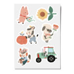 Reflektierende Sticker Bauernhof, Reflektierende Aufkleber, Katze, Kuh, Schaf, Sicherheit im Straßenverkehr, Aufkleber für Fahrrad und Helm