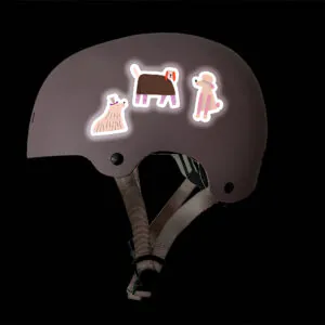 Reflexsticker hunde mockupHelm dunkel web
