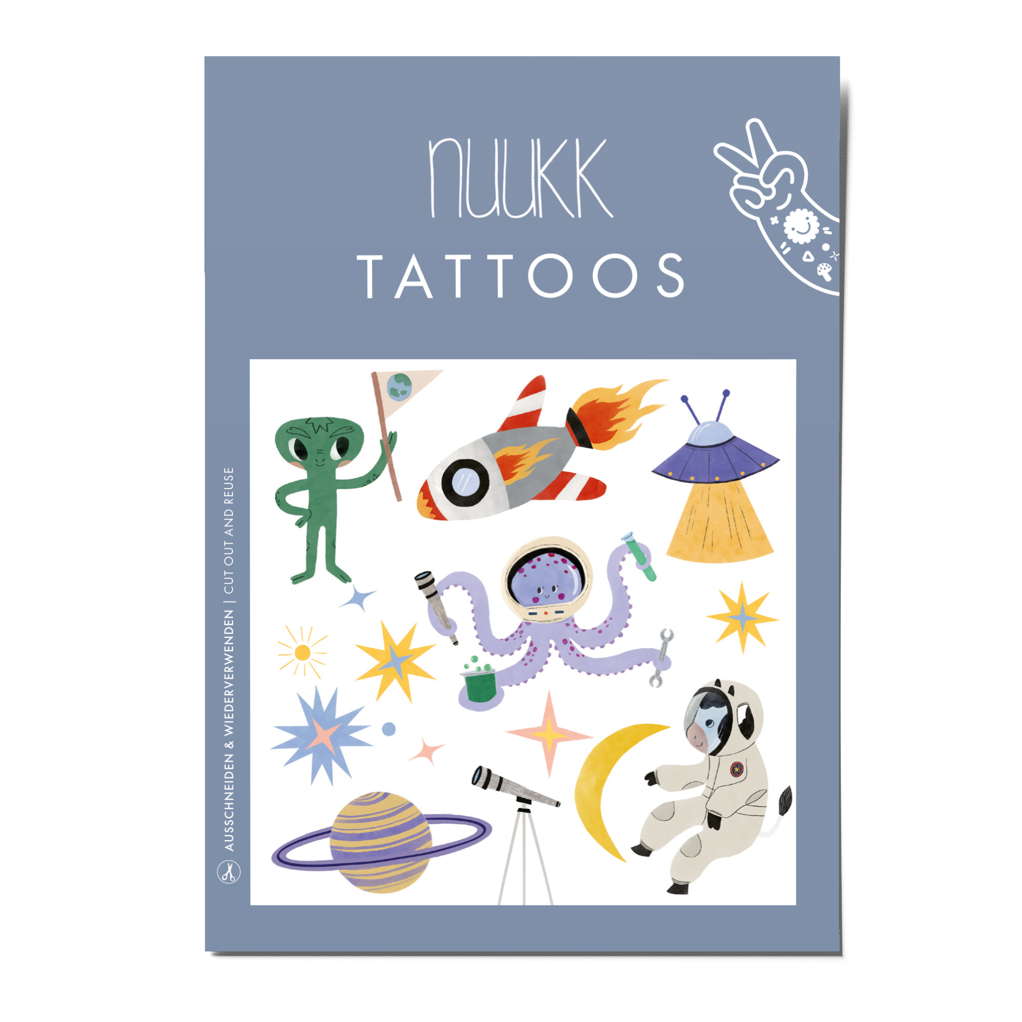 Kindertattoos Space, Tattoos Space, Alien, Rakete, UFO, Planeten, Sterne, Außerirdischer, Weltall, Ohne Talc, BHA, PTFE