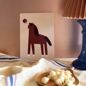 nuukk Schneidebrettchen, Frühstücksbrettchen aus Birkenfurnier, Pony, Apfelsnack, Pferd