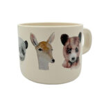 Kindertasse Tiere, Bär, Panda, Hase, Reh, Waschbär, Aquarellillustrationen, rPET, lebensittelsicher, LFGB, EU-Standards