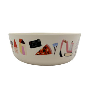 Kinderschüssel Happy, Kran, Haus, Baum, rPET lebensittelsicher, LFGB, EU-Standards