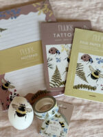 Kindertattoos, Papieraufkleber, Notepad, Washi Tape mit Insekten, Blumen, Biene, Marienkäfer