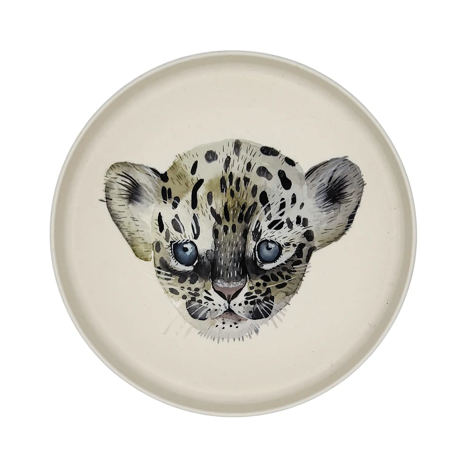 Kinderteller Leopard, Löwe, Tierzeichnung, rPET, lebensittelsicher, LFGB, EU-Standards
