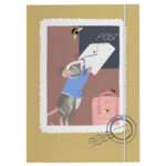 süße gelbe Postmappe "Maus", Din A4, für die Grundschule