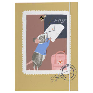 süße gelbe Postmappe "Maus", Din A4, für die Grundschule