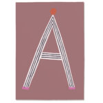 Postkarte A, Postkarte Buchstabe A, illustrierte Postkarte mit Buchstabe A, ABC Postkarten, Postkartenset ABC, Buchstabenpostkarten von Anna Katharina Jansen