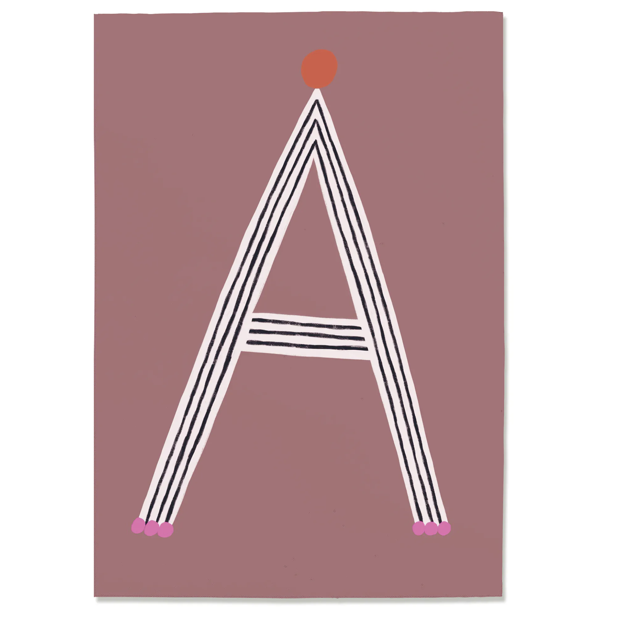 Postkarte A, Postkarte Buchstabe A, illustrierte Postkarte mit Buchstabe A, ABC Postkarten, Postkartenset ABC, Buchstabenpostkarten von Anna Katharina Jansen