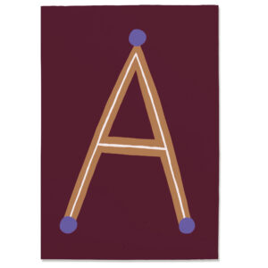 Postkarte A#2, Postkarte Buchstabe A, illustrierte Postkarte mit Buchstabe A, ABC Postkarten, Postkartenset ABC, Buchstabenpostkarten von Anna Katharina Jansen