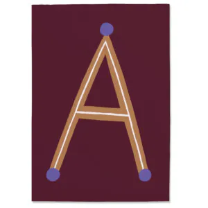 Postkarte A#2, Postkarte Buchstabe A, illustrierte Postkarte mit Buchstabe A, ABC Postkarten, Postkartenset ABC, Buchstabenpostkarten von Anna Katharina Jansen