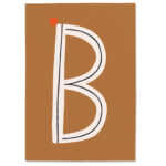 Postkarte B, Postkarte Buchstabe B, illustrierte Postkarte mit Buchstabe B, ABC Postkarten, Postkartenset ABC, Buchstabenpostkarten von Anna Katharina Jansen
