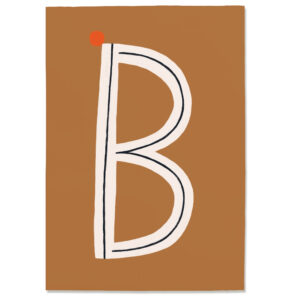 Postkarte B, Postkarte Buchstabe B, illustrierte Postkarte mit Buchstabe B, ABC Postkarten, Postkartenset ABC, Buchstabenpostkarten von Anna Katharina Jansen