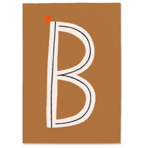 Postkarte B, Postkarte Buchstabe B, illustrierte Postkarte mit Buchstabe B, ABC Postkarten, Postkartenset ABC, Buchstabenpostkarten von Anna Katharina Jansen