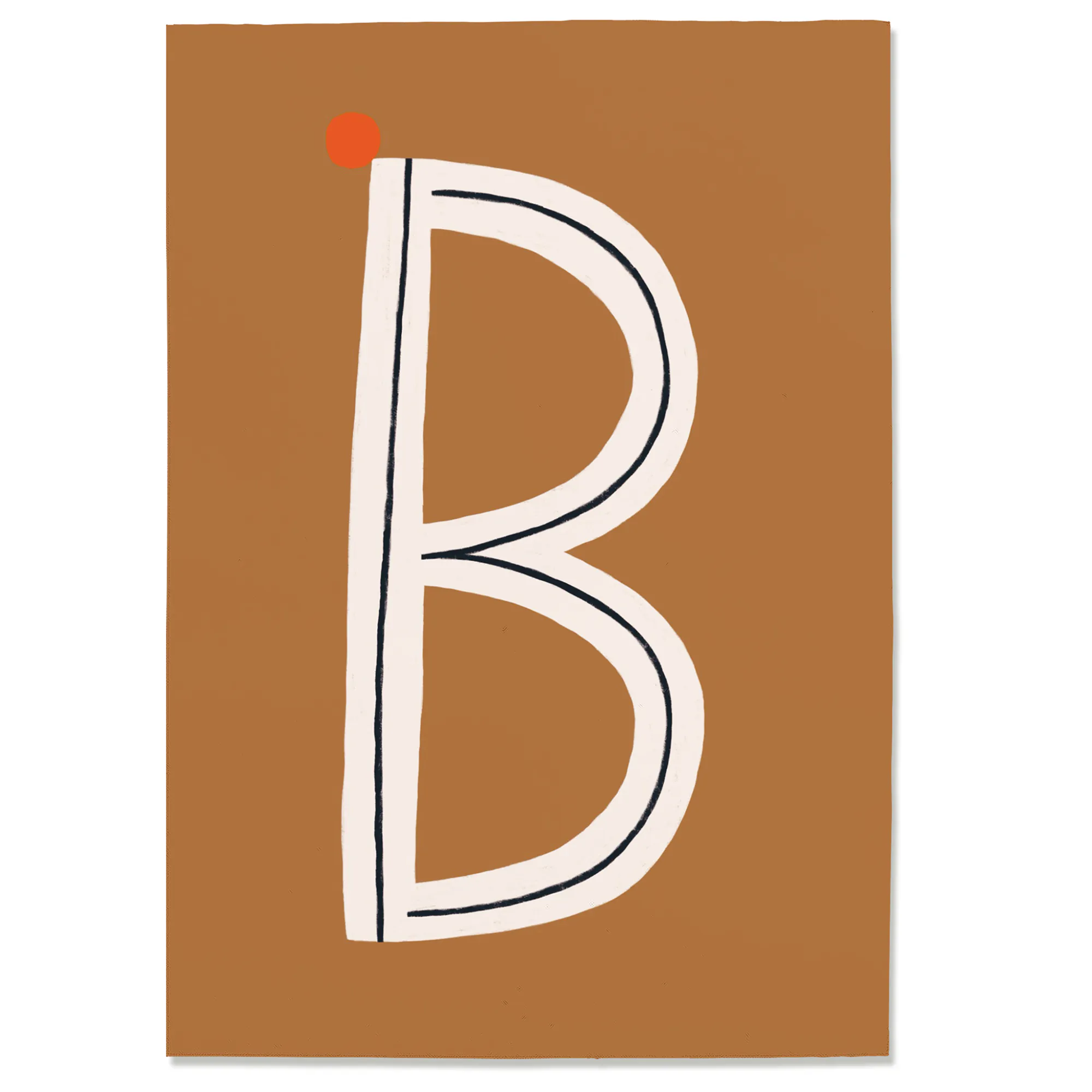 Postkarte B, Postkarte Buchstabe B, illustrierte Postkarte mit Buchstabe B, ABC Postkarten, Postkartenset ABC, Buchstabenpostkarten von Anna Katharina Jansen