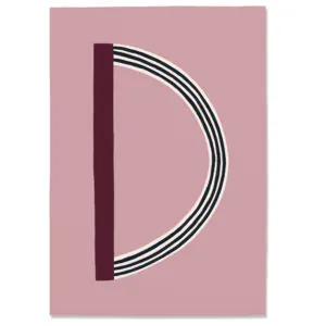 Postkarte D#2, Postkarte Buchstabe D, illustrierte Postkarte mit Buchstabe D, ABC Postkarten, Postkartenset ABC, Buchstabenpostkarten von Anna Katharina Jansen